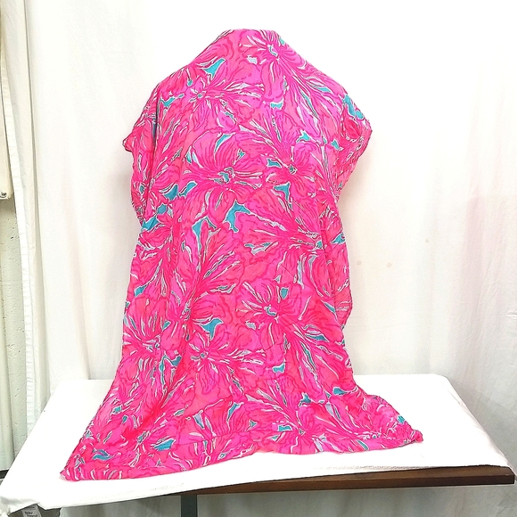 Lilly Pulitzer Infinity Scarf Pink/Blue/Orange - Picture 7 of 10